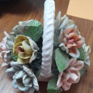 Floral Basket with Multicolor Roses